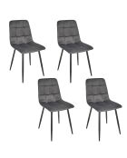 Lot de 4 chaises Mateo grises - 45x88x52 cm