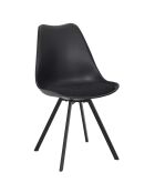 Lot de 4 chaises avec coussin Atome noires - 52x82x47 cm
