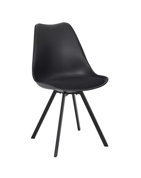Lot de 4 chaises avec coussin Atome noires - 52x82x47 cm