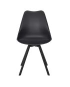 Lot de 4 chaises avec coussin Atome noires - 52x82x47 cm