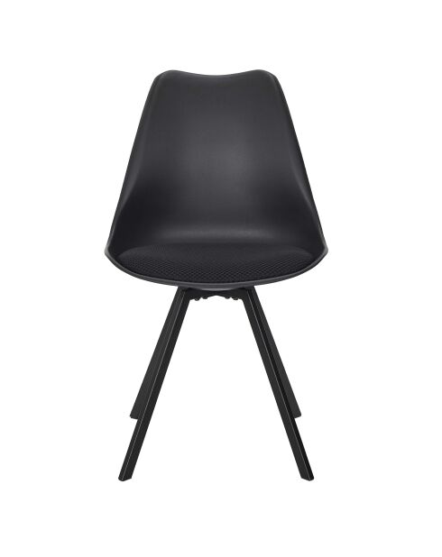 Lot de 4 chaises avec coussin Atome noires - 52x82x47 cm