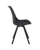 Lot de 4 chaises avec coussin Atome noires - 52x82x47 cm