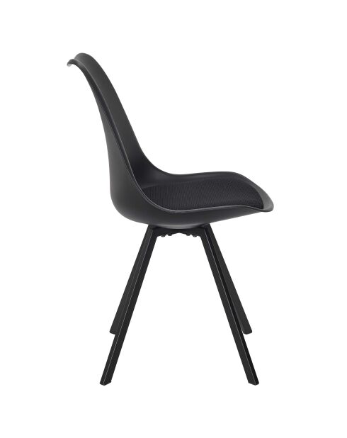 Lot de 4 chaises avec coussin Atome noires - 52x82x47 cm