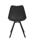 Lot de 4 chaises avec coussin Atome noires - 52x82x47 cm
