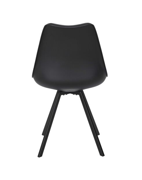 Lot de 4 chaises avec coussin Atome noires - 52x82x47 cm