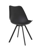 Lot de 4 chaises avec coussin Atome noires - 52x82x47 cm