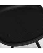 Lot de 4 chaises avec coussin Atome noires - 52x82x47 cm