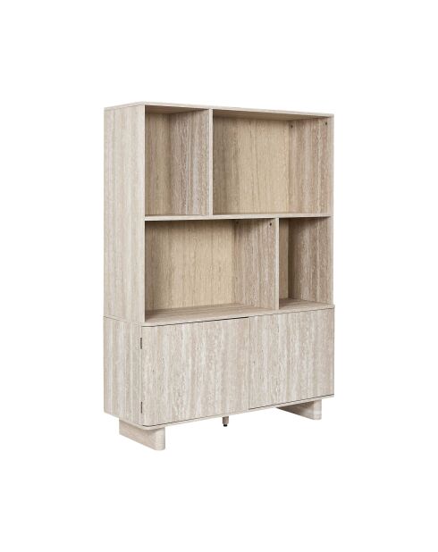 Bibliothèque Pietra blanches et beige - 100x140x36,5 cm