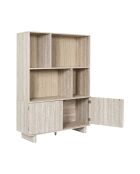 Bibliothèque Pietra blanches et beige - 100x140x36,5 cm