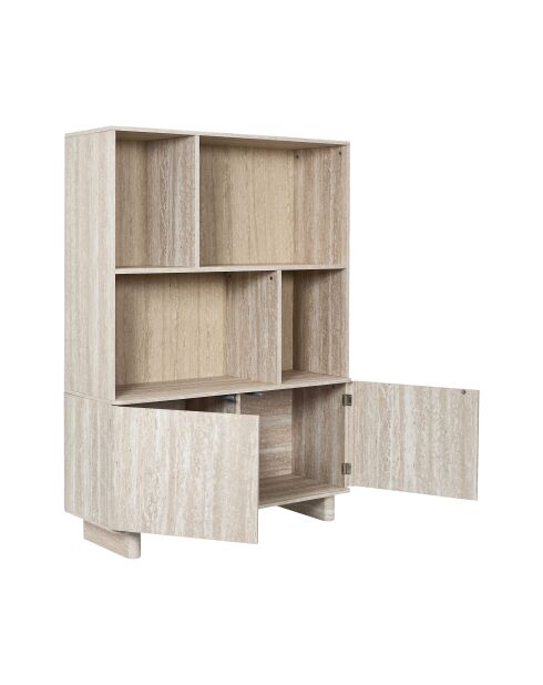 Bibliothèque Pietra blanches et beige - 100x140x36,5 cm