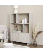 Bibliothèque Pietra blanches et beige - 100x140x36,5 cm