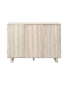 Buffet à 3 portes Pietra blanc et beige - 110x79x36,5 cm