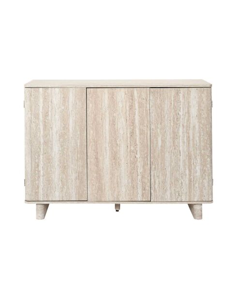 Buffet à 3 portes Pietra blanc et beige - 110x79x36,5 cm