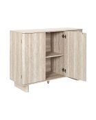 Buffet à 3 portes Pietra blanc et beige - 110x79x36,5 cm