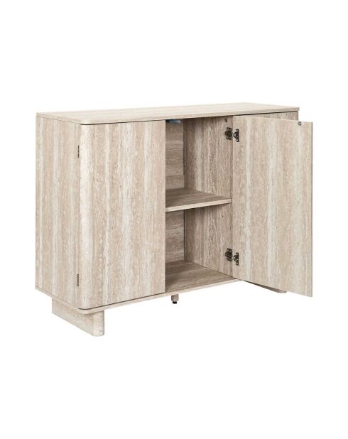 Buffet à 3 portes Pietra blanc et beige - 110x79x36,5 cm