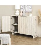 Buffet à 3 portes Pietra blanc et beige - 110x79x36,5 cm