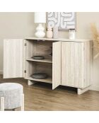 Buffet à 3 portes Pietra blanc et beige - 110x79x36,5 cm