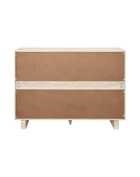 Buffet à 3 portes Pietra blanc et beige - 110x79x36,5 cm