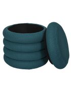 Pouf de rangement Atome bleu - 37x42x37 cm
