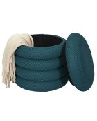 Pouf de rangement Atome bleu - 37x42x37 cm