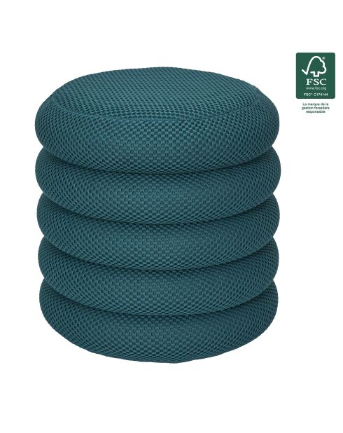 Pouf de rangement Atome bleu - 37x42x37 cm
