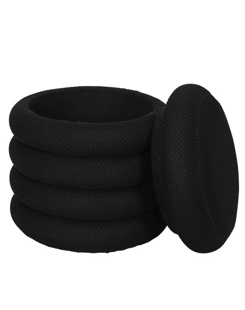 Pouf de rangement Atome noir - 37x42x37 cm
