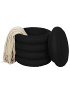 Pouf de rangement Atome noir - 37x42x37 cm