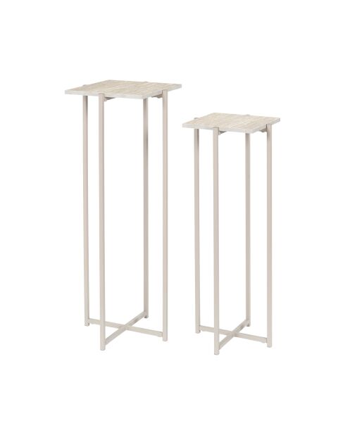 2 weiße und beige Terra Nova Nistständer - 30x80x30 cm