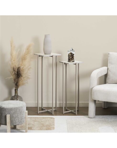 2 weiße und beige Terra Nova Nistständer - 30x80x30 cm