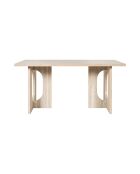 Table à manger Pietra blanche et beige - 160x75x90 cm