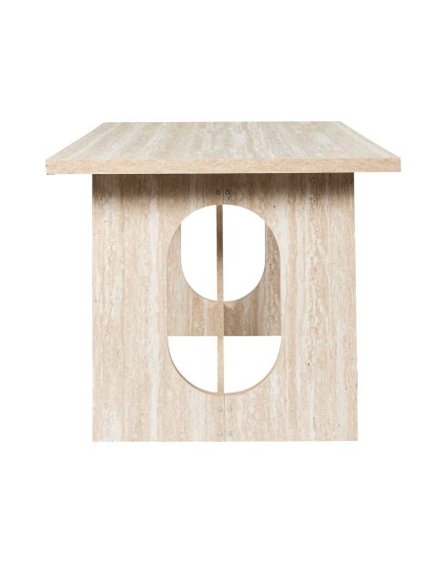 Table à manger Pietra blanche et beige - 160x75x90 cm