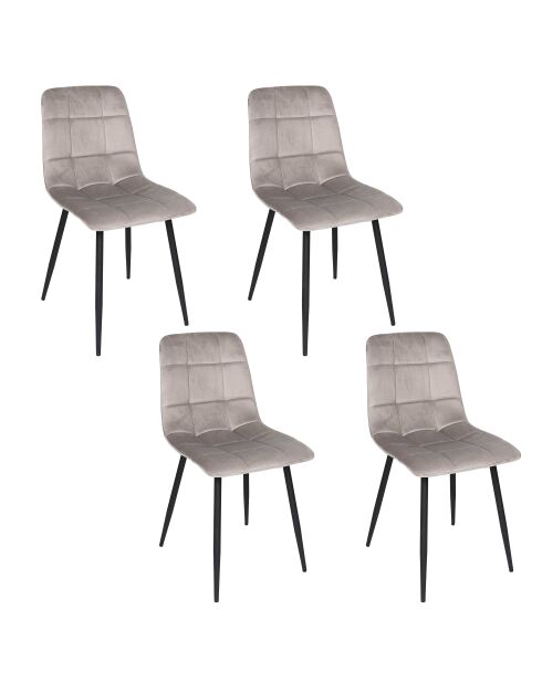 Set van 4 stoelen Mateo taupe - 45x88x52 cm