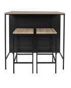 Mesa isleña con 2 taburetes Loka marrones y negros - 100x95x60 cm