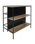 Mesa isleña con 2 taburetes Loka marrones y negros - 100x95x60 cm