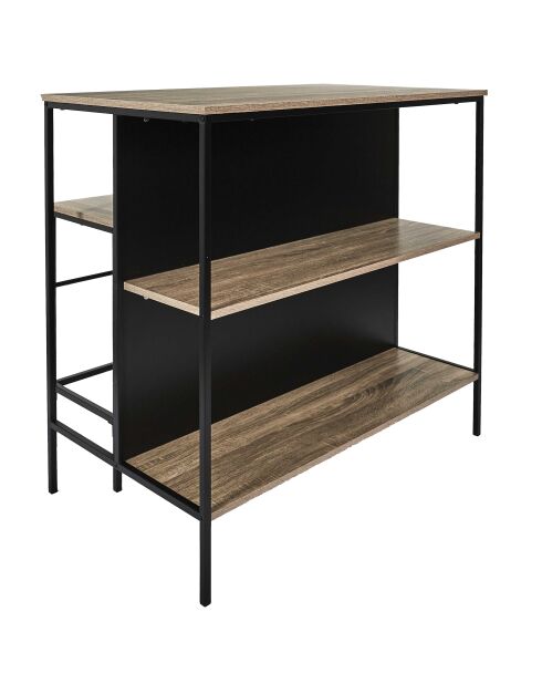 Mesa isleña con 2 taburetes Loka marrones y negros - 100x95x60 cm