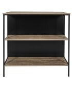 Mesa isleña con 2 taburetes Loka marrones y negros - 100x95x60 cm