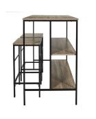 Mesa isleña con 2 taburetes Loka marrones y negros - 100x95x60 cm