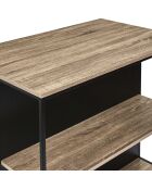 Mesa isleña con 2 taburetes Loka marrones y negros - 100x95x60 cm