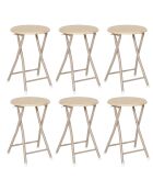 Lot de 6 tabourets pliants Terra Nova blancs et beige - 30x45x30 cm