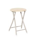 Lot de 6 tabourets pliants Terra Nova blancs et beige - 30x45x30 cm