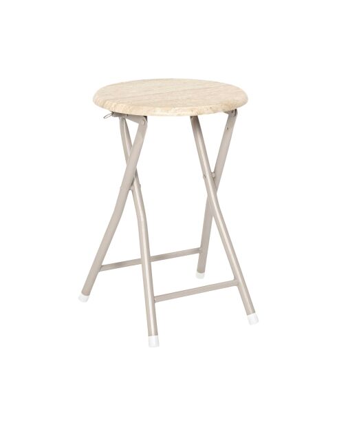 Lot de 6 tabourets pliants Terra Nova blancs et beige - 30x45x30 cm
