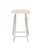 Lot de 6 tabourets pliants Terra Nova blancs et beige - 30x45x30 cm