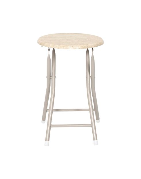 Lot de 6 tabourets pliants Terra Nova blancs et beige - 30x45x30 cm