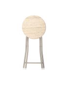 Lot de 6 tabourets pliants Terra Nova blancs et beige - 30x45x30 cm