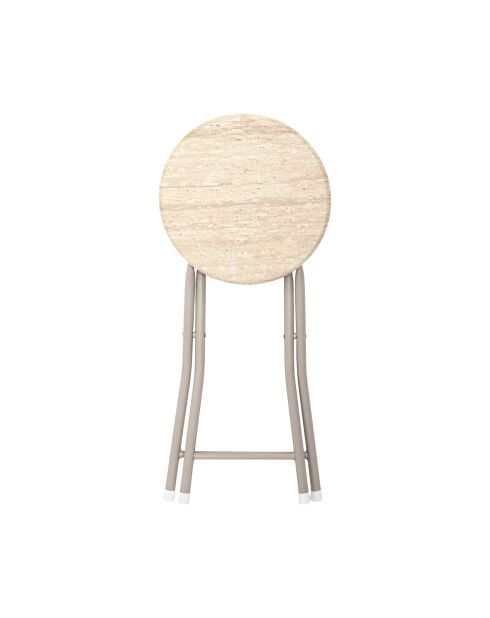 Lot de 6 tabourets pliants Terra Nova blancs et beige - 30x45x30 cm