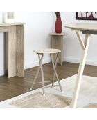Lot de 6 tabourets pliants Terra Nova blancs et beige - 30x45x30 cm