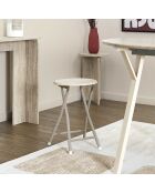 Lot de 6 tabourets pliants Terra Nova blancs et beige - 30x45x30 cm
