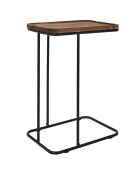Mesa auxiliar de sofá marrón y negro de acacia - 40x55x30 cm