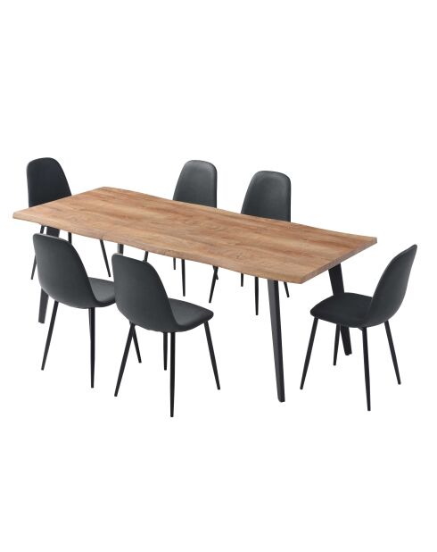 Forest ausziehbarer Tisch für 6 bis 8 Personen schwarzbraun - 210x76,5x86,5 cm
