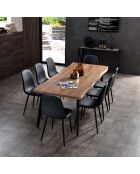 Forest ausziehbarer Tisch für 6 bis 8 Personen schwarzbraun - 210x76,5x86,5 cm